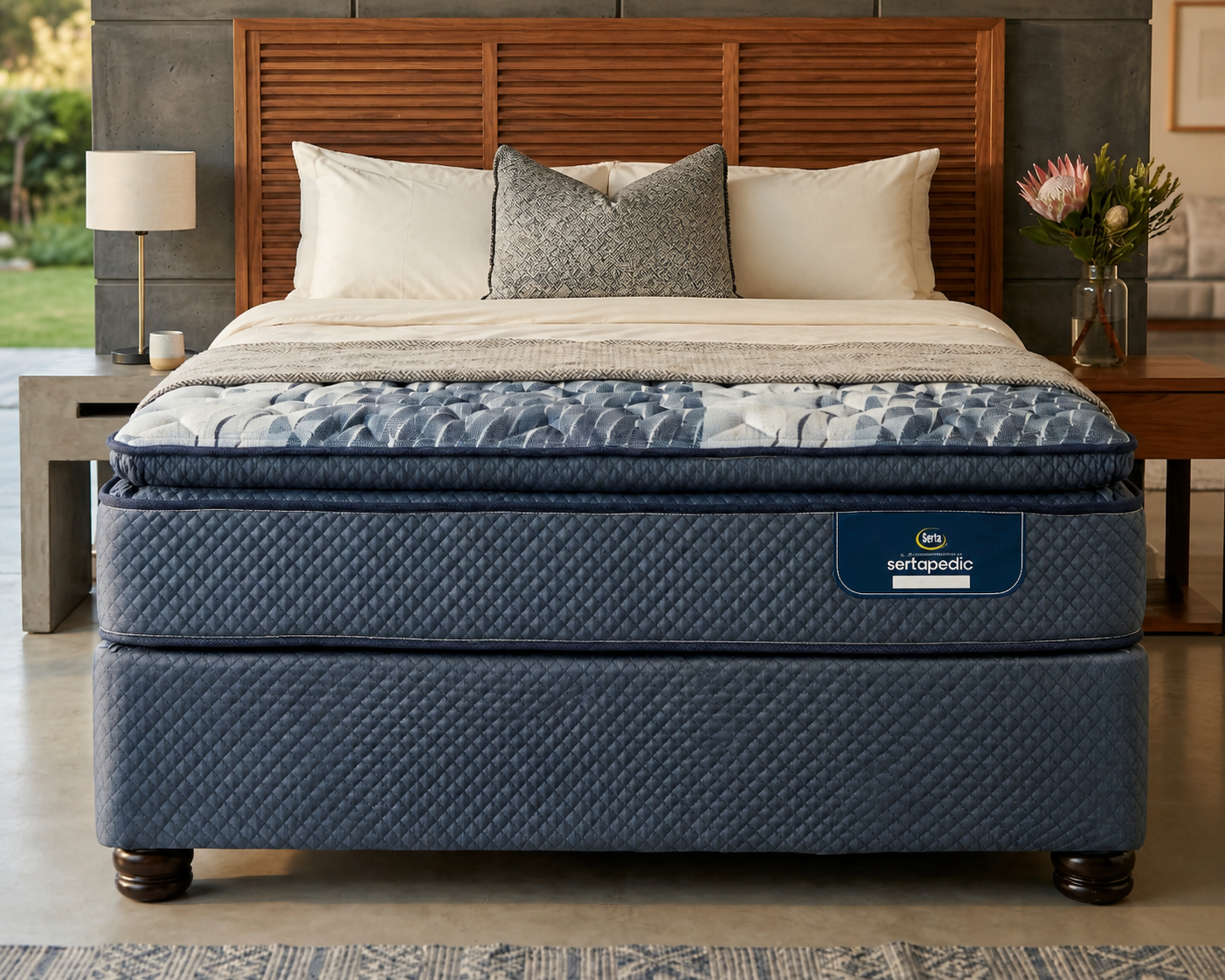 Premium Blue Rock mattress displayed in a modern bedroom